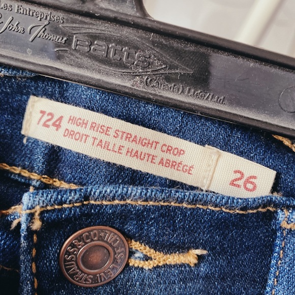 LEVIS 724 High Rise Crop Dark Wash Jeans - Picture 5 of 5